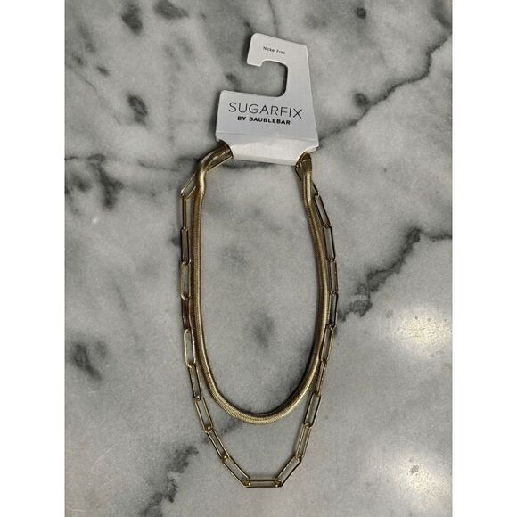 Sugarfix by BaubleBar Herringbone and Chain Link Necklace Duos Lot of 32 - Picture 2 of 2